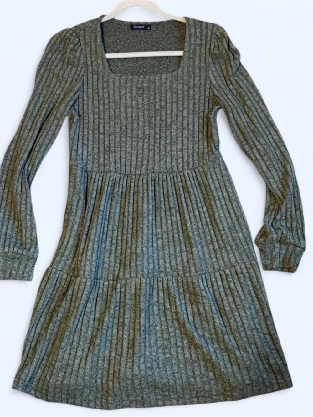 Green babydoll sweater dress